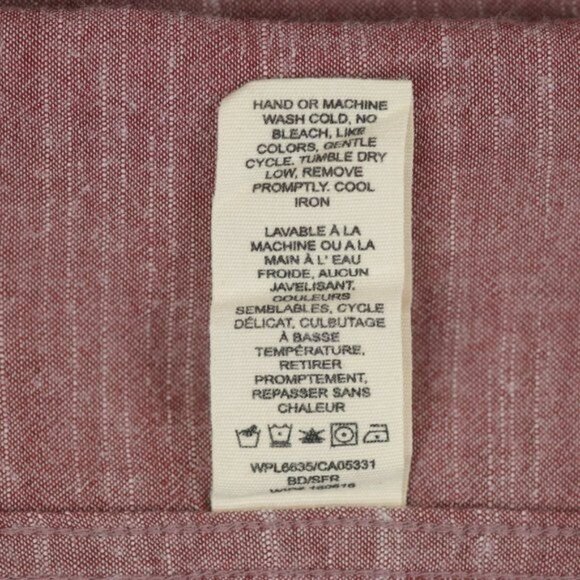 Woolrich Men's Medium Red Heather Cotton Casual Short Sleeve Button Up Shirt - Picture 8 of 8